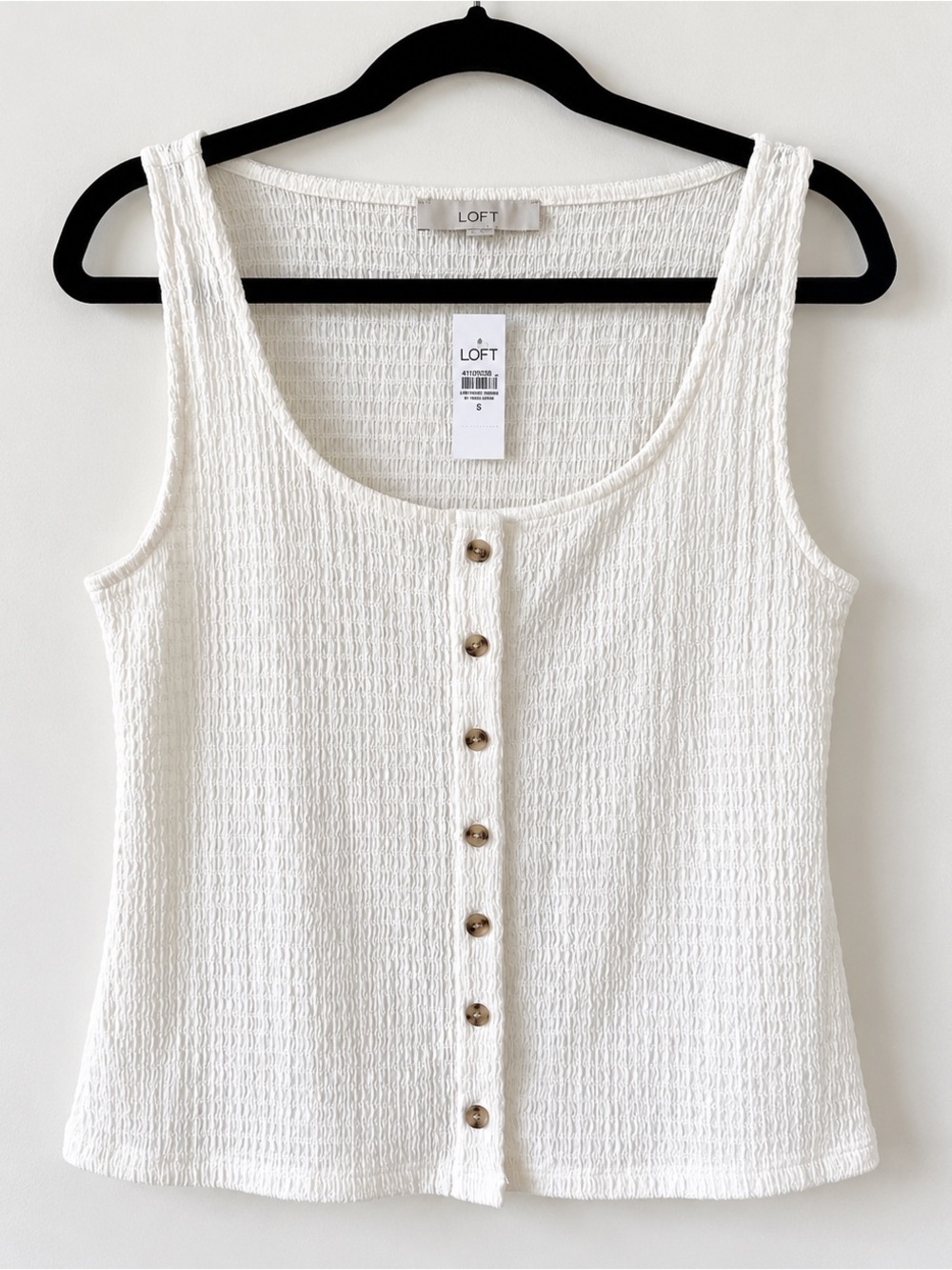 NWT LOFT White Sleeveless Button-Front Tank